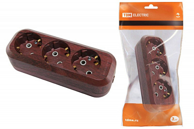 Колодка TDM SQ1806-0062 3гн з/к бук купить Вилки, Колодки