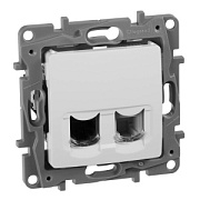 купить Розетка телефонная / компьютерная RJ45+RJ11 Legrand Etika 672252 Белый Legrand Etika