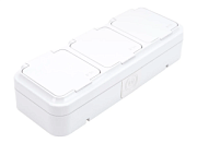 купить Розетка 3-ая б/з ПРАЛЕСКА АКВА РА16-0131 ОУ IP 54 белая IP44 - IP56