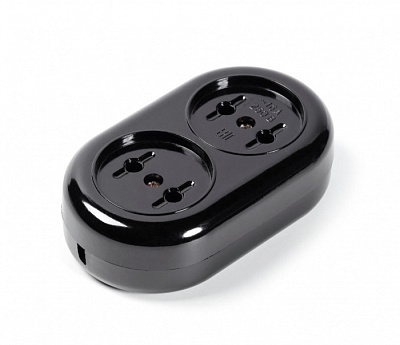 Колодка SmartBuy SBE-10-2-00-BN 2гн б/з черная 10A купить Вилки, Колодки