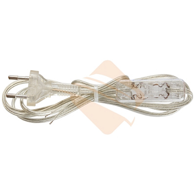 Шнур с вилкой и выключателем Zamel 1,9м прозрачный купить Шнуры