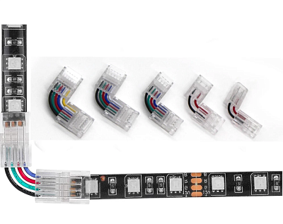 Угловой коннектор 90 гр. для RGB+CCT ленты 12 мм 6 контактов  купить Комплектующие