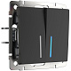 Выключатель 2 клавишный с подсветкой Werkel WL08-SW-2G-LED черный матовый W1120108 купить Werkel