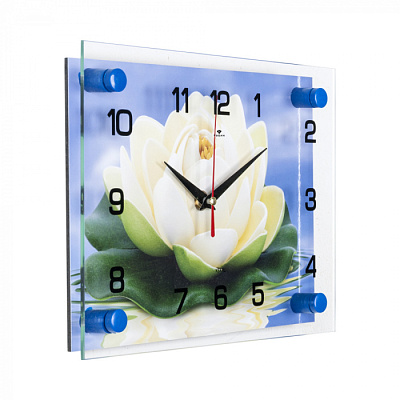 Часы настенные 21Век 2026-466 Белый лотос (часовой завод РУБИН) купить Часы