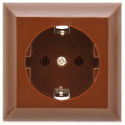 купить Розетка 1гн с наружн.проводкой коричневая ПланоЛюкс 10056 DUWI NATA/EVA/Разное накладные
