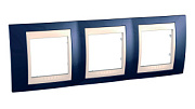 купить Рамка 3 поста Unica Хамелеон Индиго Бежевый MGU6.006.542 Unica Camelion Рамки