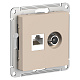 Розетка двойная RJ45+TV AtlasDesign Песочный SE ATN001289 купить AtlasDesign
