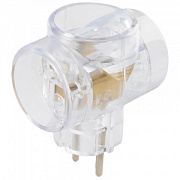 купить Разветвитель Toker 3Т 3гн. б/з прозрачный 6-10А 220В Разветвители, Переходники