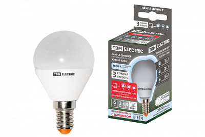 Лампа-диммер светодиодная TDM FG45 6W E14 4000K купить Светодиодные