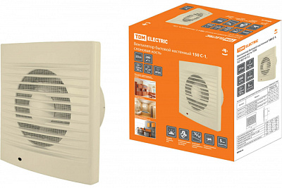 Вентилятор бытоврй настенный TDM 150 C-1 SQ1807-0112 слоновая кость 25W 280м3/ч купить Бытовая техника