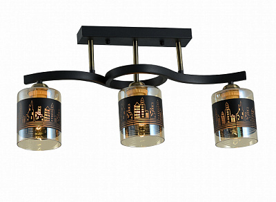 Люстра ламповая LINVEL LV 9348/3 Сити черный античная бронза E27 40W* 3 купить Ламповые люстры