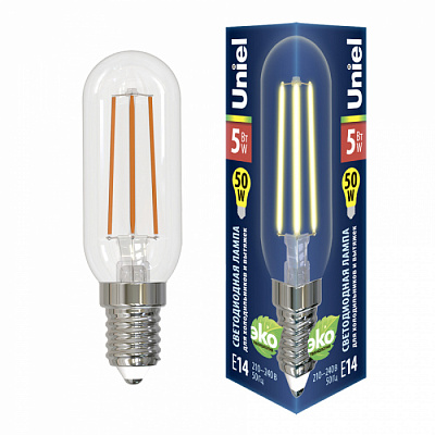 Лампа светодиодная Uniel LED-Y25-5W-3000K-E14-CL GLZ04TR д/холод-в и вытяжек 5W E14 3000K 510Lm купить Светодиодные