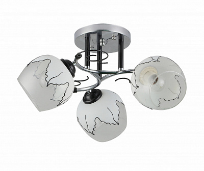 Люстра ламповая LINVEL LV 9306/3 Эвелин Хром черный E27 40W *3 купить Ламповые люстры