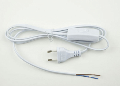 Сетевой шнур Uniel UCX-C10/02A-170 WHITE с выключателем купить Шнуры