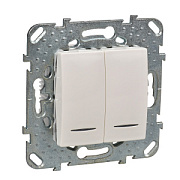 купить Переключатель 2 клавишный с подсветкой Unica Бежевый MGU5.0303.25NZD Unica