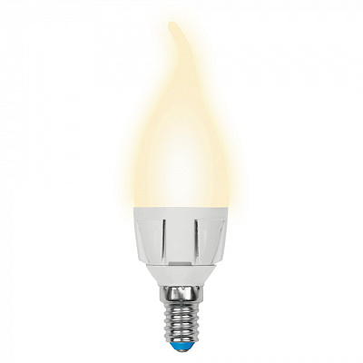 Лампа светодиодная Uniel LED-CW37-6W/WW/E14/FR/ Palazzo свеча на ветру купить Светодиодные