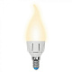Лампа светодиодная Uniel LED-CW37-6W/WW/E14/FR/ Palazzo свеча на ветру купить Светодиодные