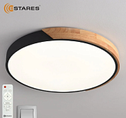 купить Люстра светодиодная Estares SOLEIN wood 50W R-RC-420x50-BLACK/WOOD/WHITE до 15 кв.м Светодиодные люстры