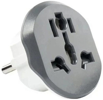 Адаптер-переходник 16A 250V з/к, белый/серый плоский 2229 UNIVersal купить Разветвители, Переходники