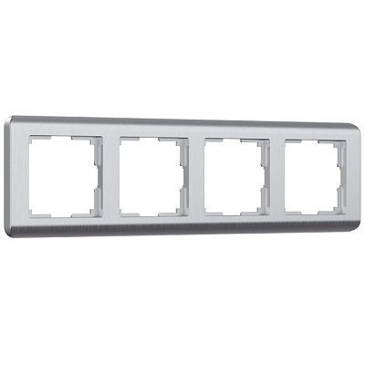 Рамка 4 поста Werkel WL12-Frame-04 серебро рифленый W0042106  купить Werkel  Рамки