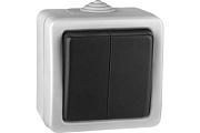 купить Выключатель 2-клавишный наружный IP54 Volsten V01-43-V21-S IP44 - IP56