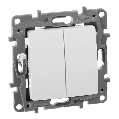 Выключатель 2 клавишный Legrand Etika 672202 Белый купить Legrand Etika