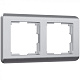 Рамка 2 поста Werkel WL12-Frame-02 серебро рифленый W0022106  купить Werkel Рамки