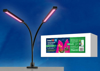 Светильник для рассады Uniel ULT-P33-15W/SPSB IP40 черный светодиоды 2*8W купить Для растений