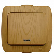 купить ALSU выключатель ОУ проходной 1-клав ольха EL-BI ALSU EL-BI накладные