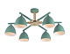 Люстра ламповая LINVEL LV 9447/6 Сан зеленый/дерево E27 60W *6 купить Ламповые люстры
