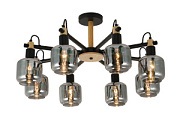 купить Люстра ламповая LINVEL LV 9449/8 Парма черный/дерево Е14 40W *8 Ламповые люстры