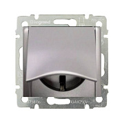 купить Розетка с/з с крышкой Legrand Valena Алюминий 770122 Legrand Valena