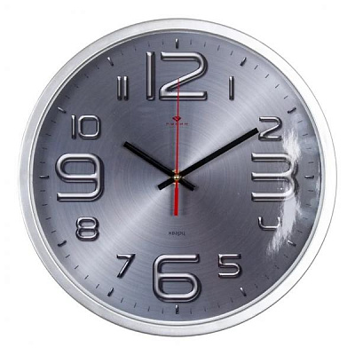 Часы настенные 21Век 3027-21 Круг D30см корпус серебро Хром Рубин  купить Часы