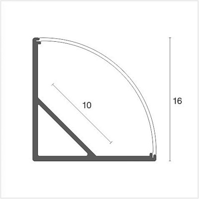 Профиль угловой Redigle RG-LC601BK 16*16*2000 черный  комплект купить Профиль