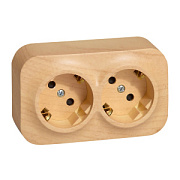 купить Розетка двойная со шторками з/к Legrand Quteo Сосна 782283   Legrand QUTEO/PLEXO накладные