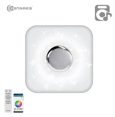 Люстра музыкальная Bluetooth, пульт Estares Music RGB 40W S-APP-330 WHITE/CHROME до 15кв.м купить Светодиодные люстры