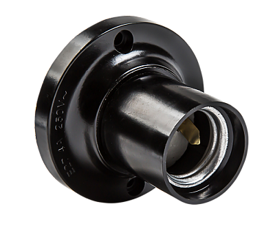 Патрон Е27 накладной прямой черный карболитовый купить Патроны