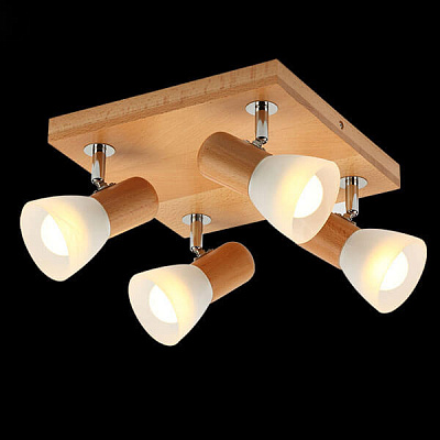 Спот EUROSVET 20045/4 светлое дерево Е14 4*40W купить Споты