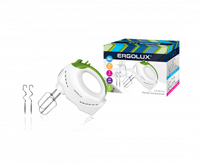 Миксер Ergolux ELX-EM01-C34 белый/салатовый купить Бытовая техника