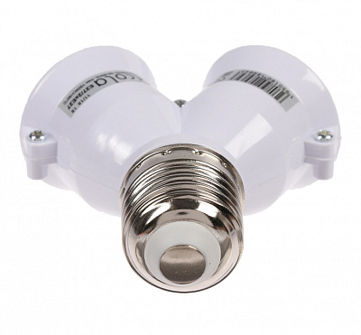 Патрон переходник E27-2*E27 Ecola белый/черный A7T27 купить Патроны