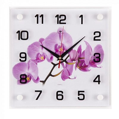 Часы настенные 21век 2525-1069  Орхидея (часовой завод Рубин) купить Часы