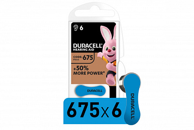 Батарейка для слуховых аппаратов Duracell ZA-675-6BL купить Батарейки, Аккумуляторы, з/у