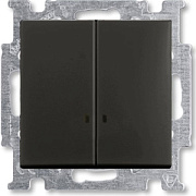 купить Выключатель 2-клавишный с подсветкой ABB Basic Черный ABB BJB Basic 55