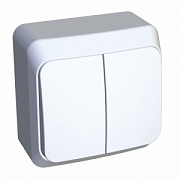 купить Выключатель 2 клавишный SE Lexel Этюд BA10-002b белый Lexel Этюд наружные