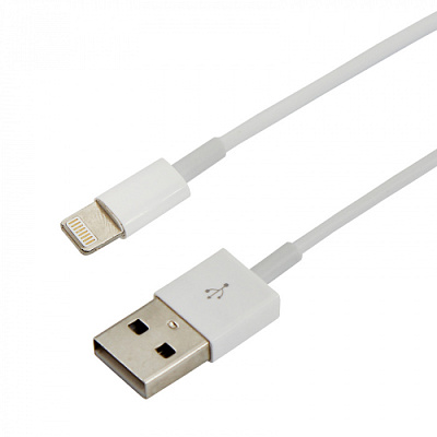 Кабель USB для iPhone Rexant 18-1121-10 1м 2,1А белый без упаковки купить Батарейки, Аккумуляторы, з/у