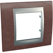 купить Рамка 1 постовая Unica Top MGU66.002.0M4 Табак Алюминий Unica Top Алюминий-металлик Рамки натуральное дерево