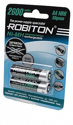 Аккумулятор Robiton R06 2600mAh NI-MH купить Батарейки, Аккумуляторы, з/у