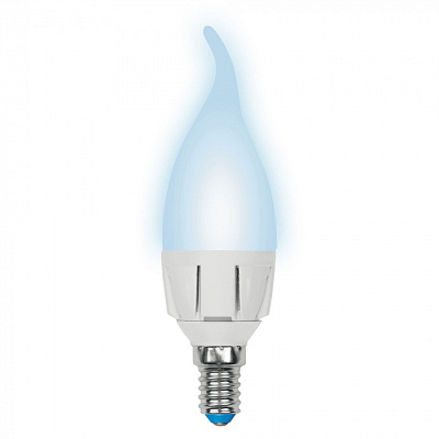 Лампа светодиодная Uniel LED-CW37-6W/NW/E14/FR/ Palazzo свеча на ветру купить Светодиодные