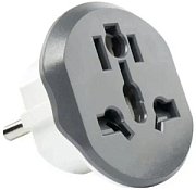 купить Адаптер-переходник 16A 250V з/к, белый/серый плоский 2229  Разветвители, Переходники