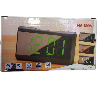 Часы зеркальные NA-6098 зелёный USB купить Часы